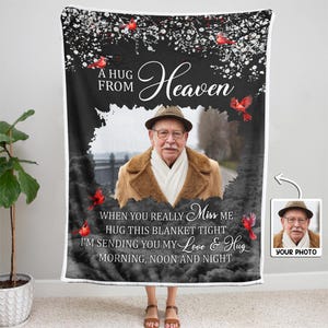 Couverture commémorative personnalisée pour un proche, couverture personnalisée lorsque je vous manque, câlins moi, cadeau pour un décès, cadeaux de sympathie pour un décès de famille