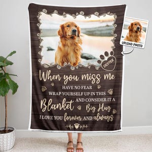Custom Pet Photo Memorial Blanket, Loss Sympathy Gift