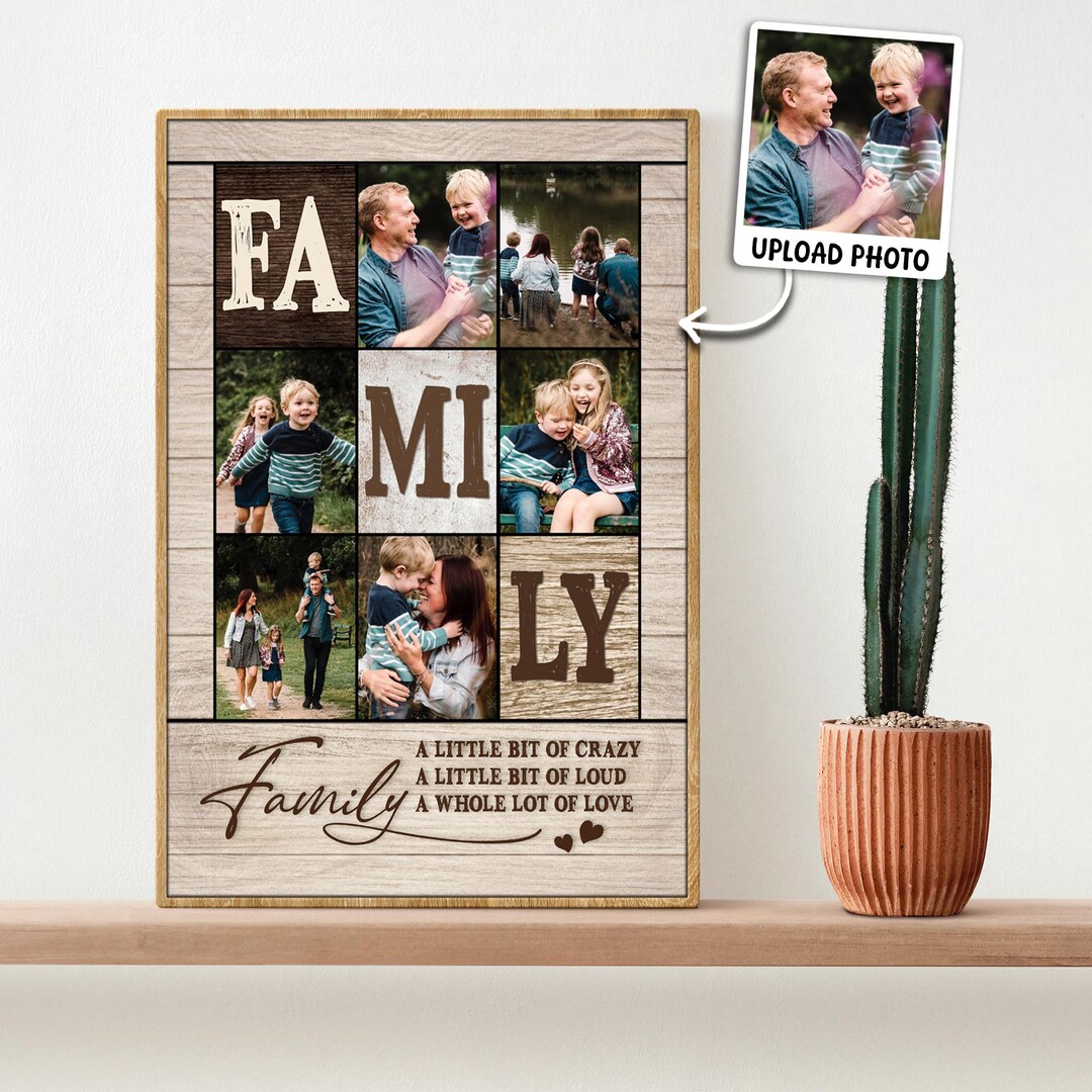 Custom Family Photo Collage Canvas, Personalized Family Wall Art Decor ...