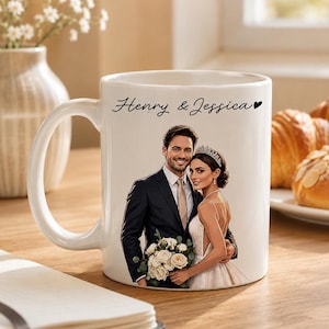 Personalized Photo Pottery Mug, Custom Picture Coffee Cup Gift for Family, Couple Image Memories Gift, Besties Gift, Grandma Gift
