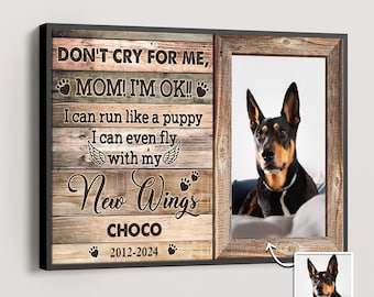 Custom Pet Memorial Canvas, Personalized Pet Photo Canvas Pet Loss Gift, Grief Canvas for Pet Owners, Memorial Art for Dog Cat Remembrance