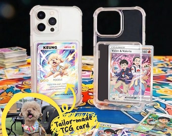 Funda personalizada para teléfono con diseño de juego de cartas coleccionables / Exhibidor personalizado para tarjetas coleccionables de mascotas / Soporte para tarjetas deportivas