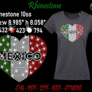 México Rhinestone, Rhinestone Svg, México Svg, Plantilla de Rhinestone, Archivo de Corte de México, México, Rhinestones, Camisa de Rhinestone, Camisa de México