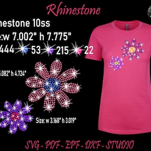 Bloem Strass, Bloemen Svg, Bloemen Shirt, Strass Sjabloon, Strass Svg, Margaritas Strass, Margaritas Svg, Bloemen Cut File