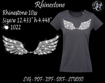 Wings Rhinestone, Svg Wings, Rhinestone, Rhinestone Svg, Wings Svg, Angel Rhinestone, Rhinestone Template, Wings Template, Rhinestone Shirt