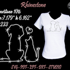 Strass chien, strass chat, chien, Svg chat, strass chien et chat, amour strass, strass Svg, modèle de strass, strass