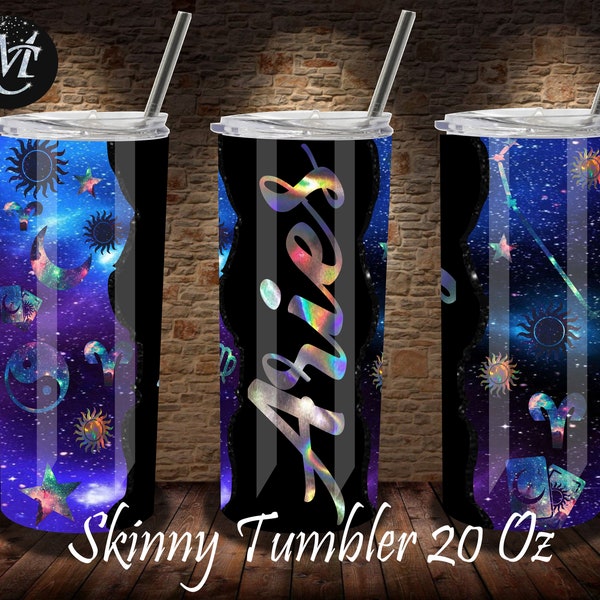 Aries Tumbler, Skinny Tumbler Wrap Svg, 20 Oz Skinny Tumbler, Sublimation Template, Aries Template, Zodiac Tumbler, Aries Png, Aries Wrap