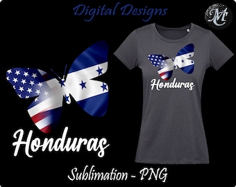 Honduras Png, Usa Png, Honduras Sublimation, Usa Sublimation, Honduras Design, Usa Design, Honduras Shirt, Butterfly Png, Usa et Honduras