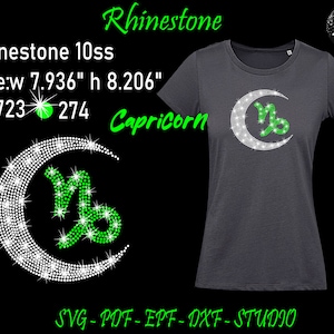 Steenbok Rijnsrtone, Steenbok Svg, Zodiac Signs Strass, Maan Strass, Zodiac Signs Svg, Maan Svg, Strass Svg, Strass