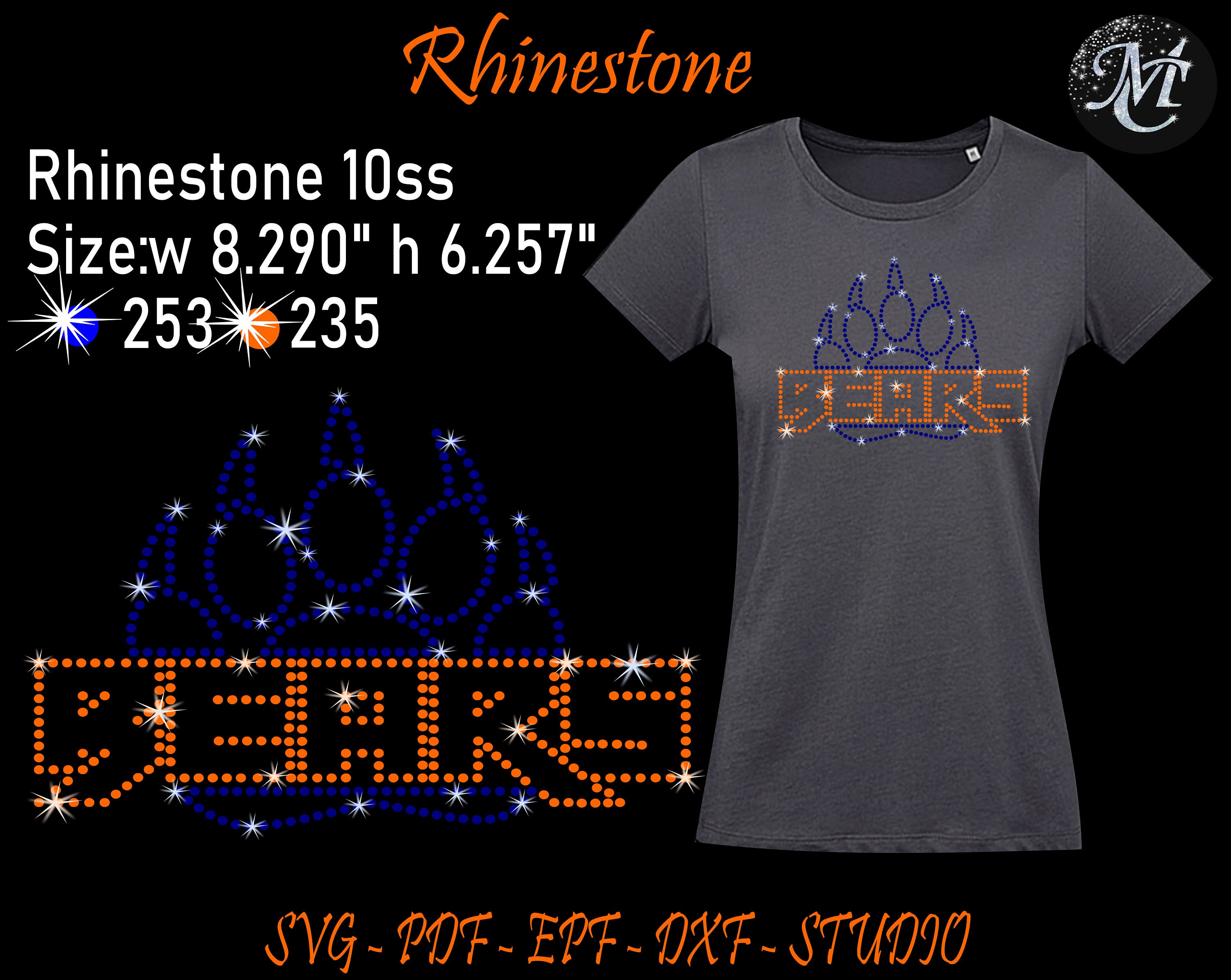 Bears Rhinestone, Bears Svg, Rhinestone Svg, Rhinestone Template ...
