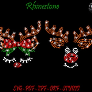 Rentiere Strass, Bundle Weihnachten Strass, Strass SVG, Frohe Weihnachten Strass, Strass Vorlage, Rentiere SVG, Navidad