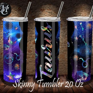 Stier Becher, dünner Becher Wrap, 20 Unzen dünner Becher, Sublimation Vorlage, Stier Vorlage, Sternzeichen Becher, Stier Png, Stier
