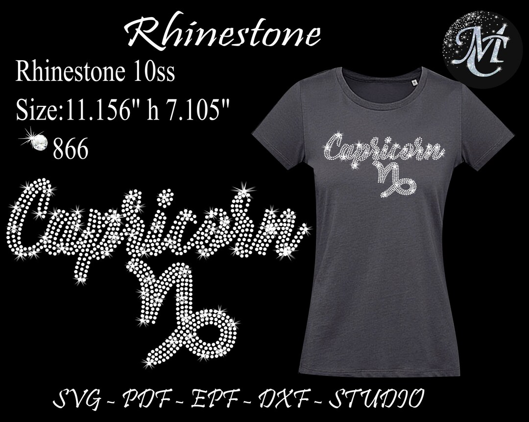 Capricorn Svg, Capricorn Rhinestone, Capricorn Template, Rhinestone Svg ...