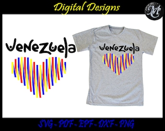 Venezuela Svg, Venezuela Png, Digitala Designer, Venezuela Klippfil, Venezuela Clipart, Venezuela Tröja, Hjärta Svg, Hjärtklippfil, Hjärtan