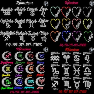 Mega Bundle Sternzeichen Strass, Strass Design, Strass Vorlage, Sternzeichen Svg, Sternzeichen Svg, Sternzeichen Strass, Strass Dateien