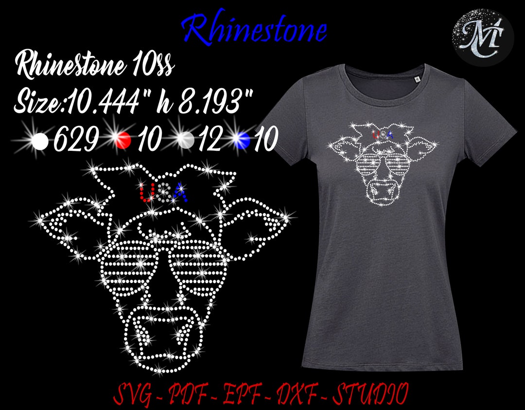 Cow Rhinestone, Cow Svg, Rhinestone Svg, Rhinestone Template, Cow ...