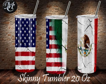 Skinny Tumbler Wrap Svg, 20 Oz Skinny Tubmbler, Mexico Tumbler, Usa Tumbler, Sublimation Template, Mexico Template, Usa Template