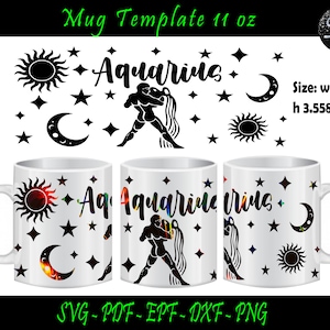 Verseau Svg, Modèle de tasse 11 Oz, Modèle de sublimation, Tasse 11 Oz, Tasse de modèle d’emballage complet, Tasses 11 Oz, Sublimation, Tasses Verseau 11 Oz