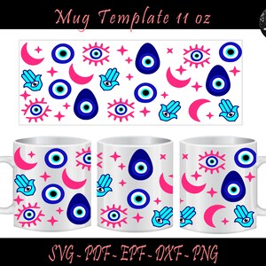 Ogen Turkse Svg, mok sjabloon 11 Oz, sublimatie sjabloon, mok 11 Oz, volledige wrap sjabloon mok, mokken 11 Oz, sublimatie, bloemen mokken 11 Oz