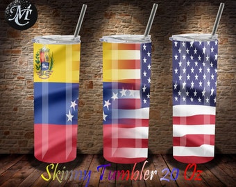 Skinny Tumbler Wrap, 20 Oz Skinny Tumbler, Venezuela Tumbler, Usa Tumbler, Usa Sublimation, Venezuela Sublimation, Venezuela Png, Usa Png
