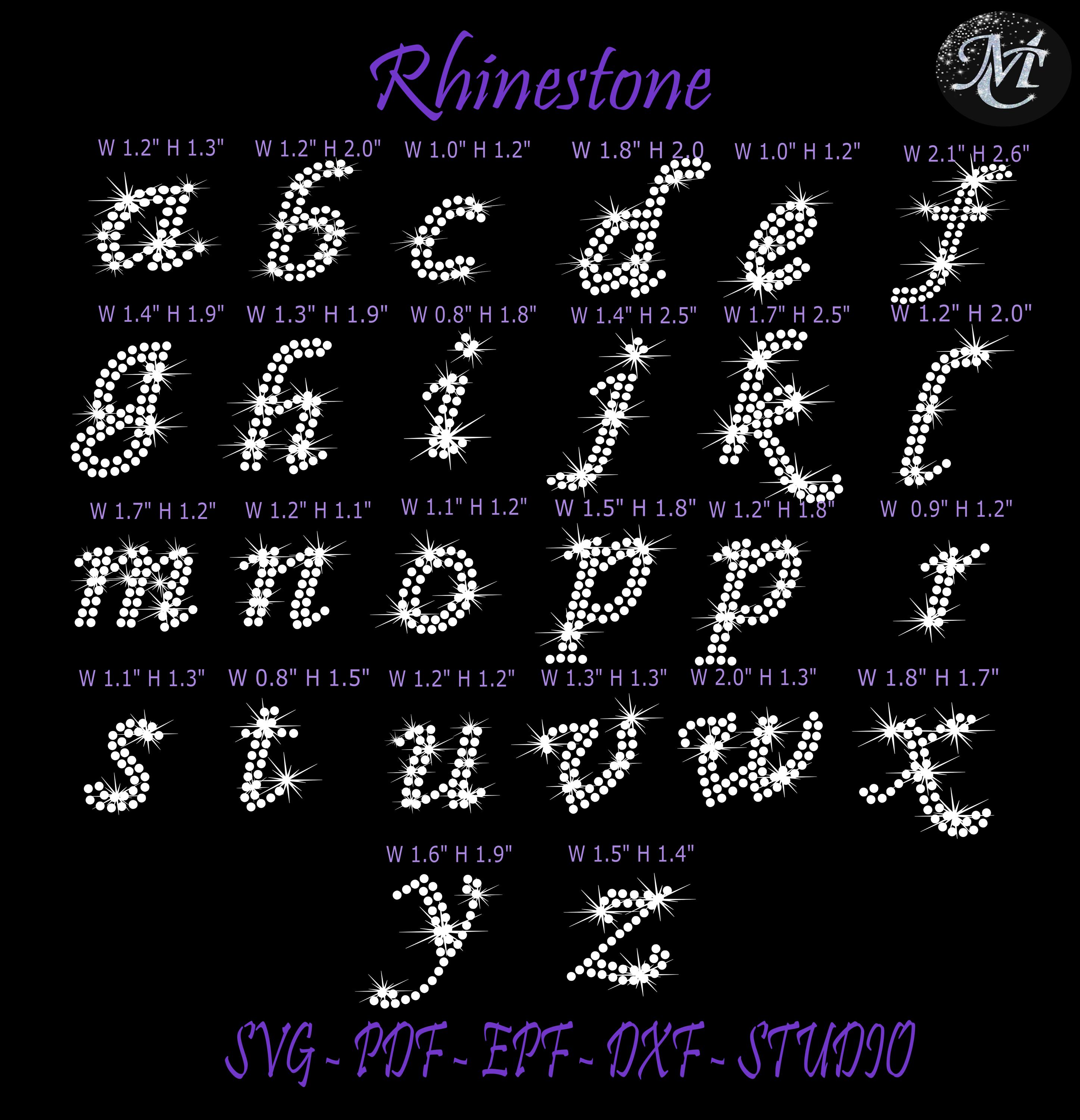 Bundle Alphabet Rhinestone, Rhinestone Template, Capital Letters ...