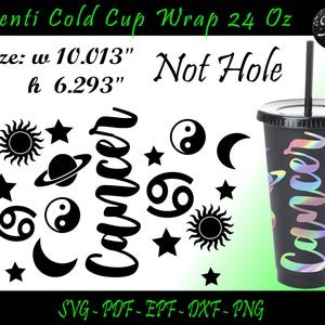 Envoltório de Câncer Não Buraco, Venti Cold Cup Wrap Svg, Câncer Svg, Envoltório de Câncer Svg, Signos do Zodíaco Svg, Não Envoltório de Buraco, Zodíaco Svg, Copo de Câncer
