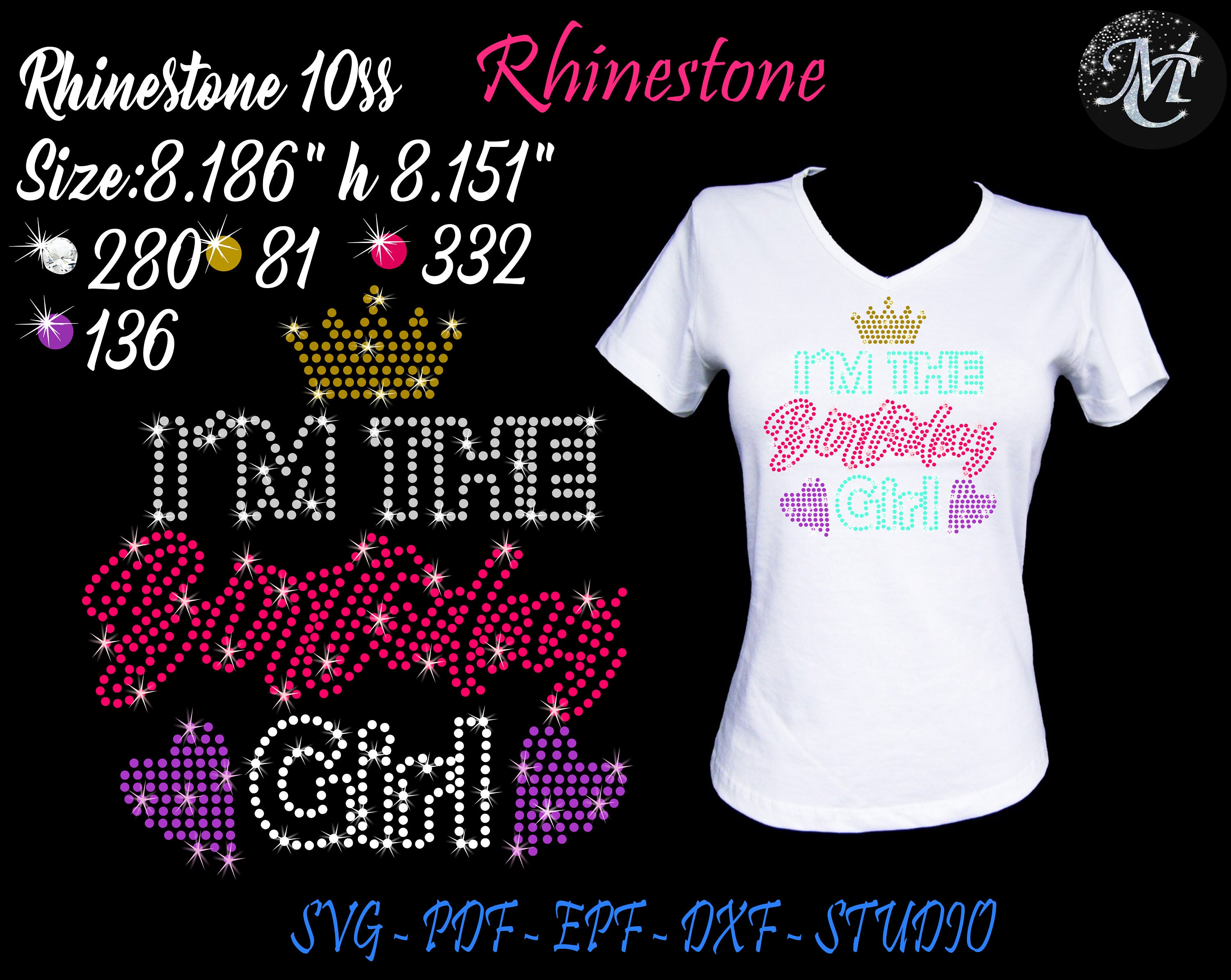 Birthday Rhinestone, Rhinestone Svg, Birthday Girl Svg, Rhinestone ...