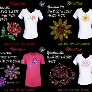 Bundle Flowers Rhinestone, Bundle Flowers, Rhinestone Svg, Rhinestone Template, Rose Rhinestone, Flower Rhinestone, Sunflower Rhinestone