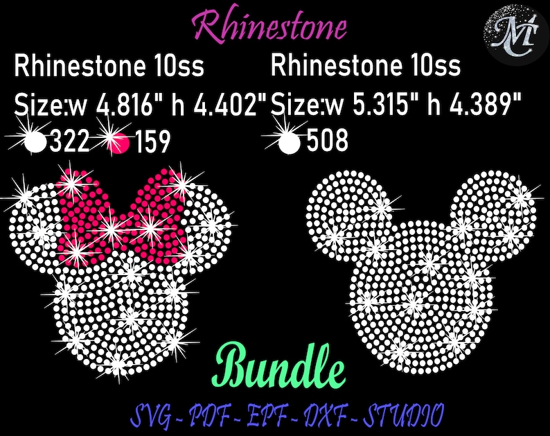 Mouse Rhinestone Bundle Mouse Rhinestone, Rhinestone Svg, Rhinestone Template, Mouse ...