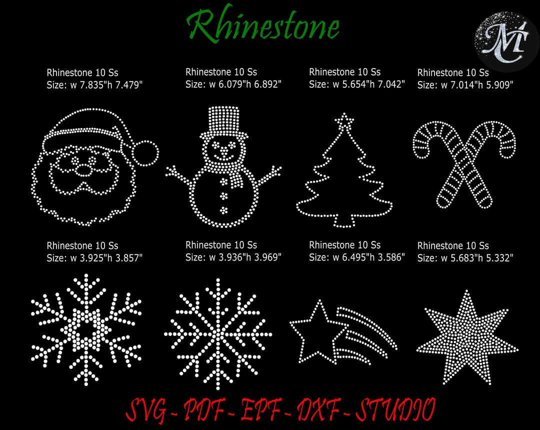 Bundle Chrismtas Rhinestone, Christmas Rhinestone, Santa Rhinestone ...