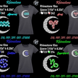 Bundle Sternzeichen Strass, Sternzeichen Strass, Sternzeichen SVG, Strass SVG, Strass Vorlage, Mond Strass, Mond SVG, Sternzeichen