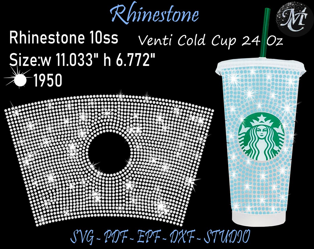 Rhinestone Wrap, Full Wrap Venti Cold Cup, Rhinestone Svg, Rhinestone ...