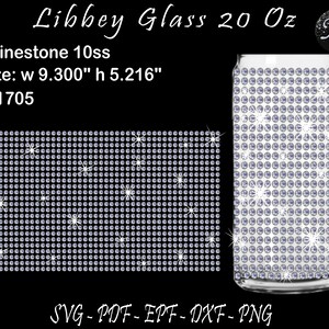 Libbey Glass Wrap 20 Oz, Libbey Glass Rhinestone, Rhinestone Wrap, Rhinestone Tumbler, Rhinestone Template, Rhinestone Svg, Tumbler Template