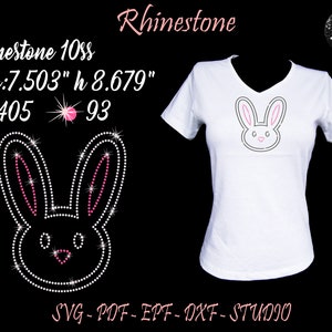 Hase Strass, Bunny SVG, Hase Strass, Kaninchen SVG, Strass SVG, Ostern Rh8inestone, Ostern SVG, Strass Vorlage, Strass
