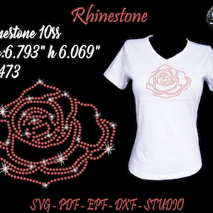 Rose Rhinestone, Rose Svg, Flower Rhinestone, Flower Svg, Rhinestone Svg, Rhinestone, Rhinestone Template, Flowers, Love Rhinestone, Love