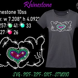 Mains Strass, Souris Strass, Strass Svg, Coeur Strass, Strass Svg, Modèle Strass, Souris Svg, Amour Strass, Coeur
