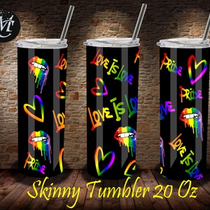 Gobelet skinny wrap Svg, gobelet skinny 20 oz, Love Is Love Png, LGBT Png, modèle de gobelet, gobelet Love is love, modèle d'amour, amour Png