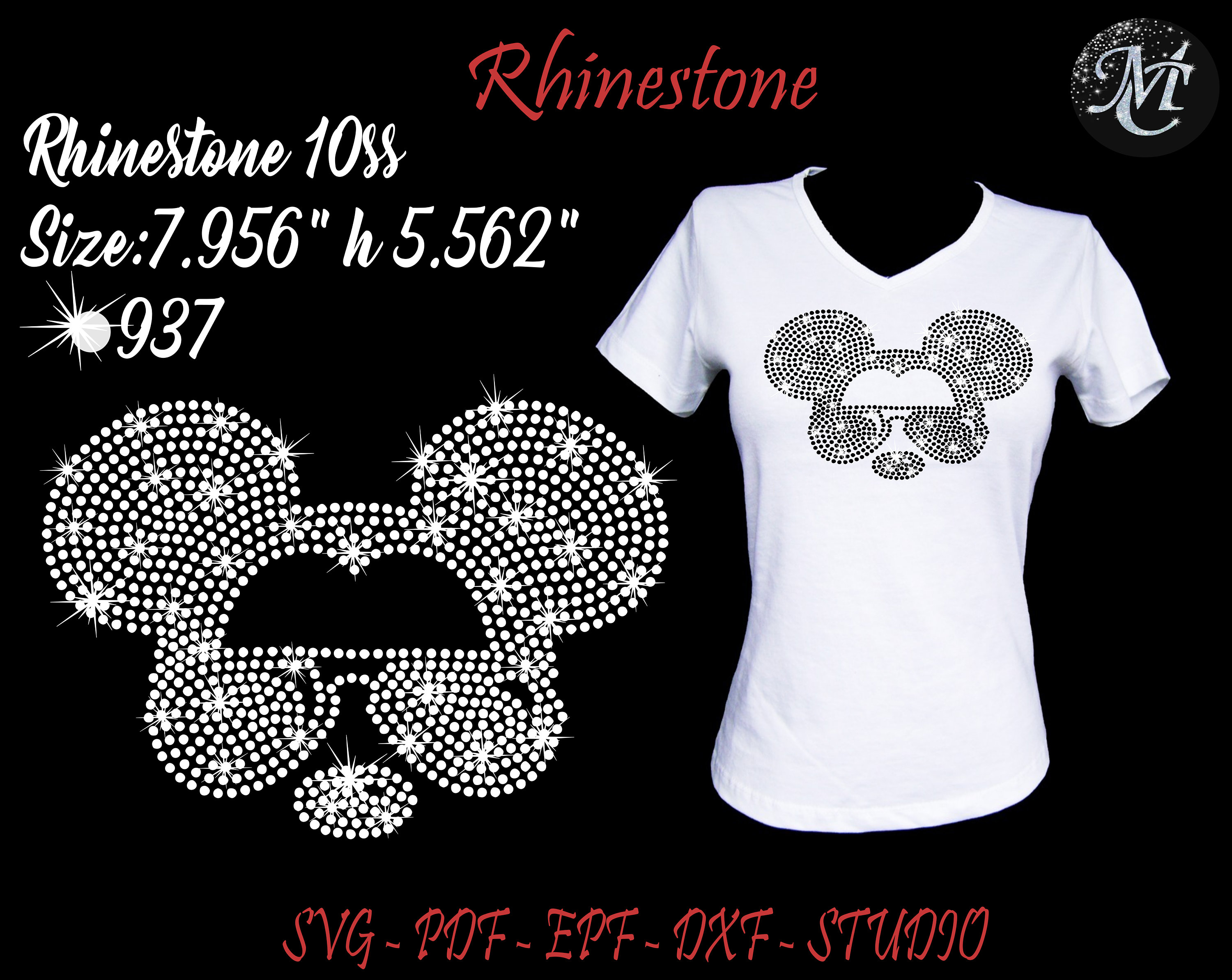 Mouse Rhinestone Mouse Rhinestone, Rhinestone Svg, Rhinestones, Rhinestone Template ...