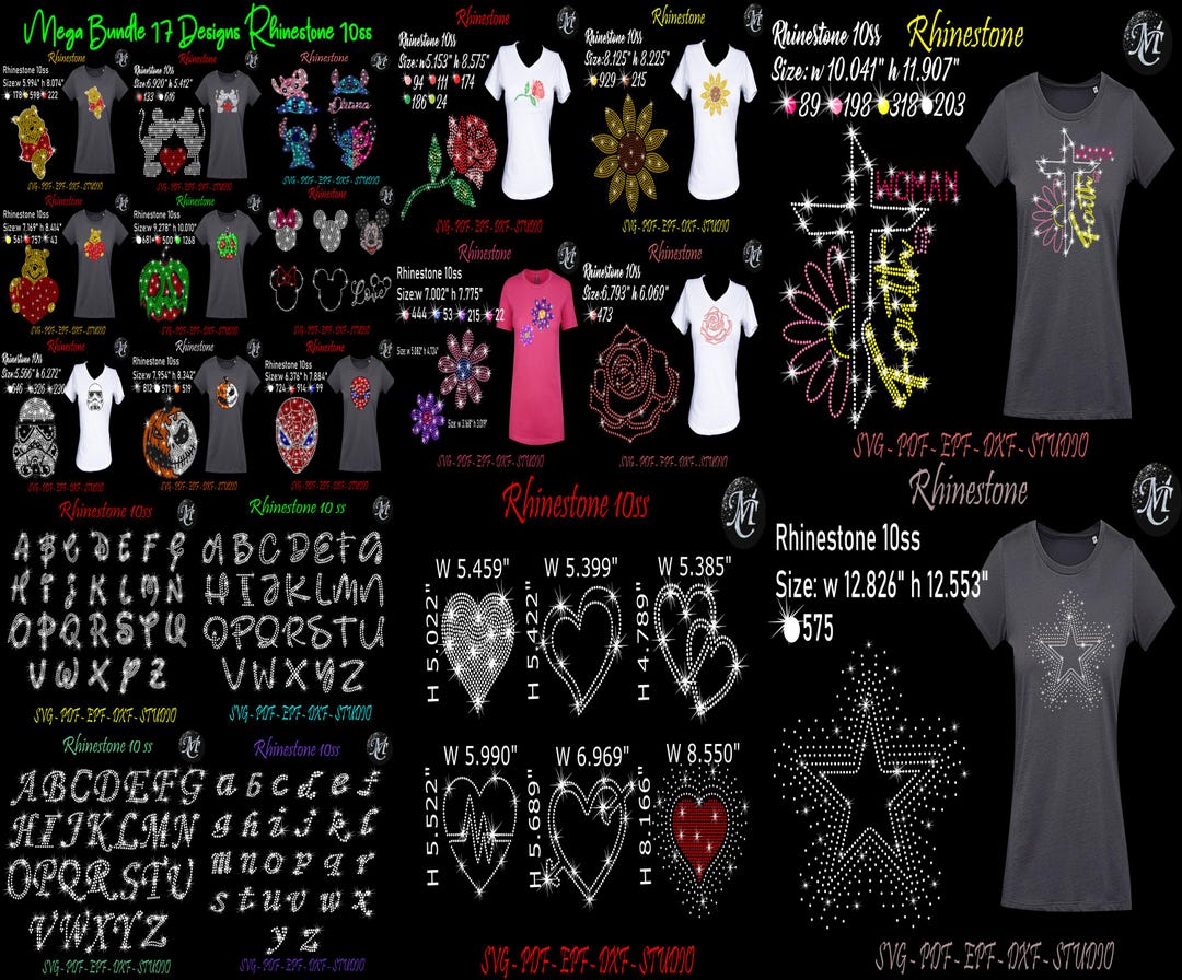 Bundle Rhinestone, 33 Designs Rhinestone, Bundle Alphabet Rhinestone ...