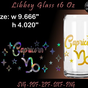 16Oz Libbey kan glas wrap, Steenbok SVG, Libbey glas 16 Oz SVG, Tumbler sjabloon, Steenbok Tumbler, Steenbok Libbey glas, tekenen Zodiac