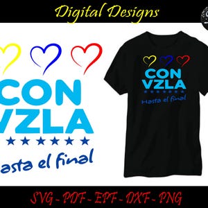Wenezuela SVG, Wenezuela PNG, Wenezuela Libre SVG, Con Venezuela SVG, Hasta El Final SVG, plik cięcia Wenezueli, koszula Wenezuela, Con Vzla SVG