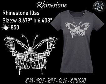 Butterfly Rhinestone, Butterfly Svg, Halloween Rhinestone, Halloween Svg, Rhinestone Svg, Rhinestone Template, Horror Movie Svg, Rhinestone