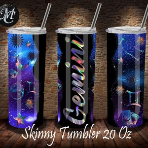 Gemini Tumbler, Skinny Tumbler Wrap Svg, 20 Oz Skinny Tumbler, Szablon sublimacji, Szablon Gemini, Zodiac Tumbler, Gemini Png, Gemini