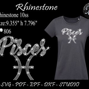 Pisces Strass, Pisces SVG, Strass Vorlage, Strass SVG, Pisces SVG, Sternzeichen Strass, Sternzeichen SVG, Strassdateien, Pisces