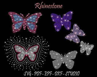 Pacote de strass de borboleta, modelo de strass, strass, borboleta svg, modelo de borboleta, camisa de strass, strass de borboleta