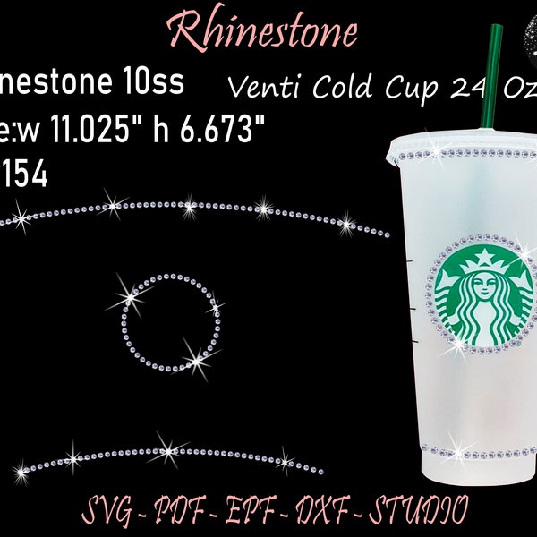 Rhinestone Wrap, Full Wrap Venti Cold Cup, Rhinestone Wrap, Tumbler Template, Rhinestone Cup, Rhinestone Svg, Rhinestone Tumbler, Rhinestone