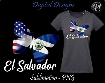 Salvador Png, Chemise Salvador, Salvador et Etats-Unis, Png Etats-Unis, Sublimation Etats-Unis, Sublimation Salvador, Conception de papillon, Conception des Etats-Unis