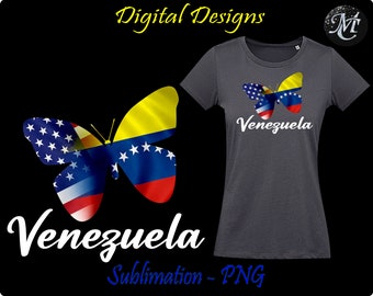 Venezuela Png, Usa And Venezuela, Venezuela Design, Usa Png, Venezuela Shirt, Usa Shirt, Butterfly Png, Diseño de Venezuela, Usa Template