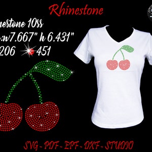 Kirsche Strass, Kirsche svg, Kirsche Vorlage, Strassstein svg, Strass Vorlage, Strasssteine, Cereza svg, Cereza Cut File, Kirsche
