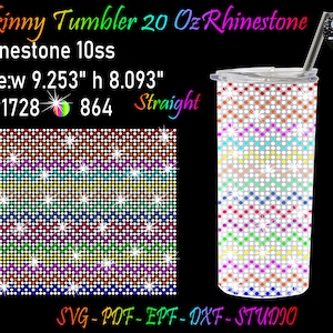 Skinny Tumbler Wrap 20 oz Rhinestone, Skinny Tumbler Straight 20oz, Rhinestone Svg, Rhinestone Template, Skinny Tumbler, Rhinestone Tumbler